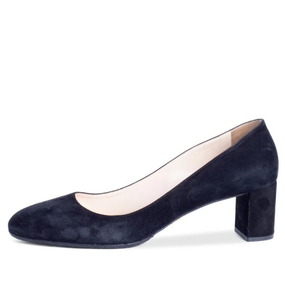 Prada Suede Block Heel Pumps Shoes Navy Blue Women’s EU 36.5/US 6.5 - Picture 1 of 9